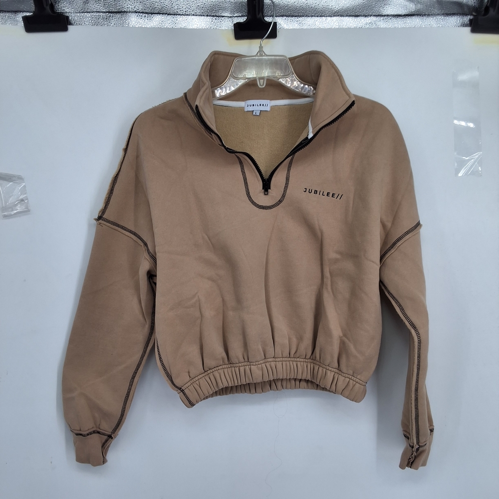 Jubilee Large Tan Quarter-Zip Sweatshirt